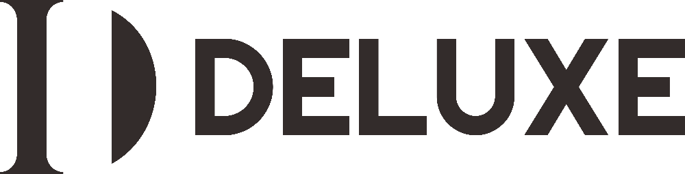 Deluxe logo in black and white