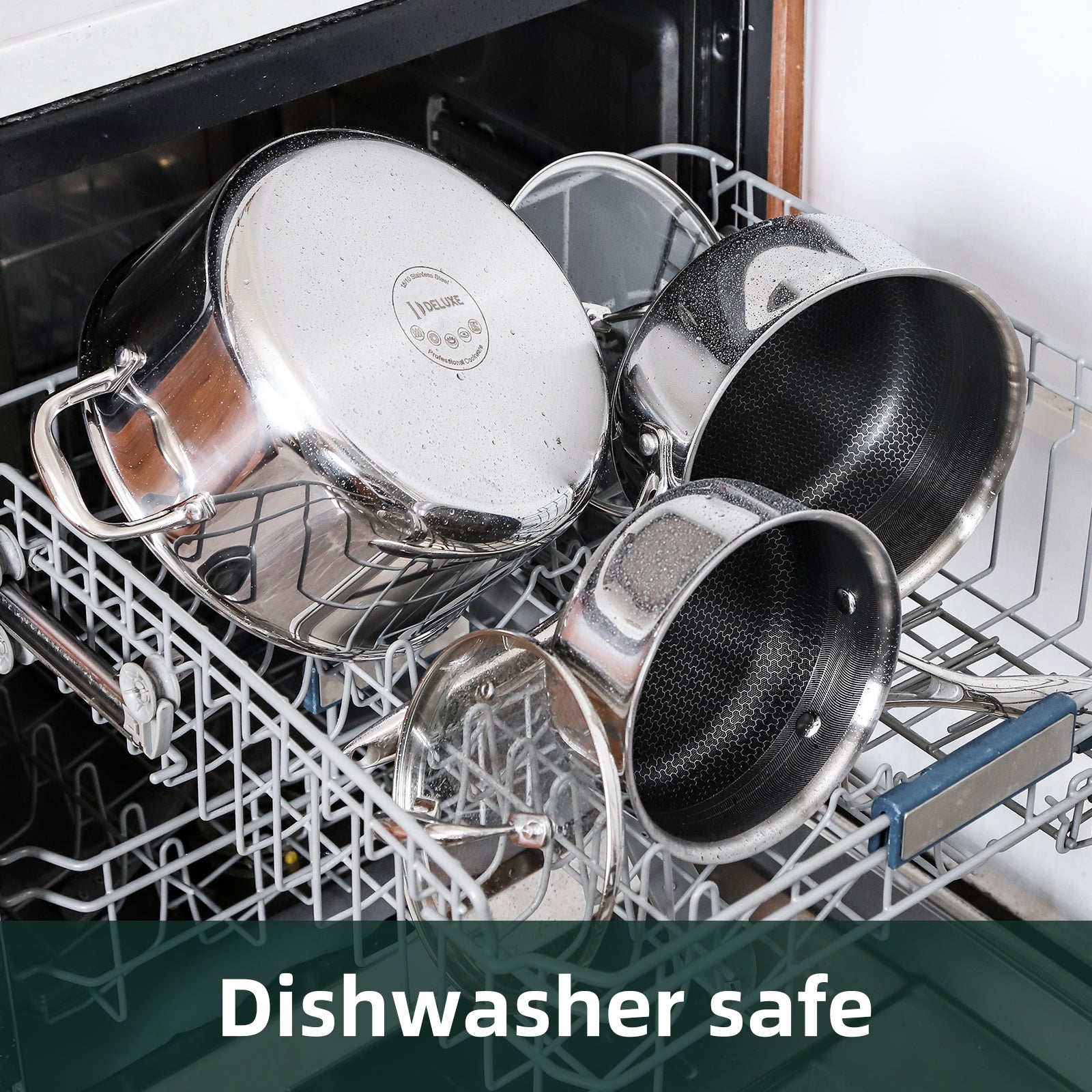 6-Piece Hybrid Ceramic Nonstick Stainless Steel Pot Set - Deluxe Cookware