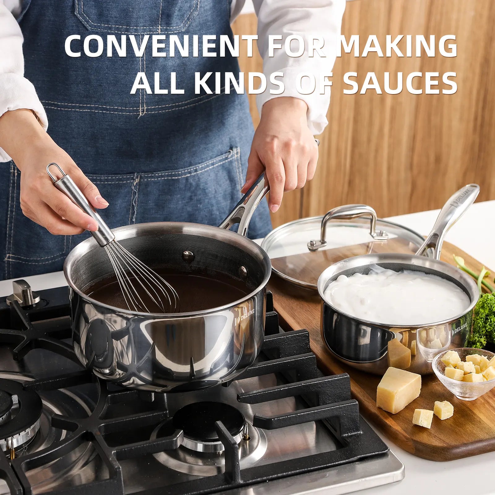 6-piece pot set boiling sauces